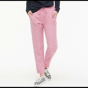 NTW JCrew Linen-Cotton Drawstring Pant